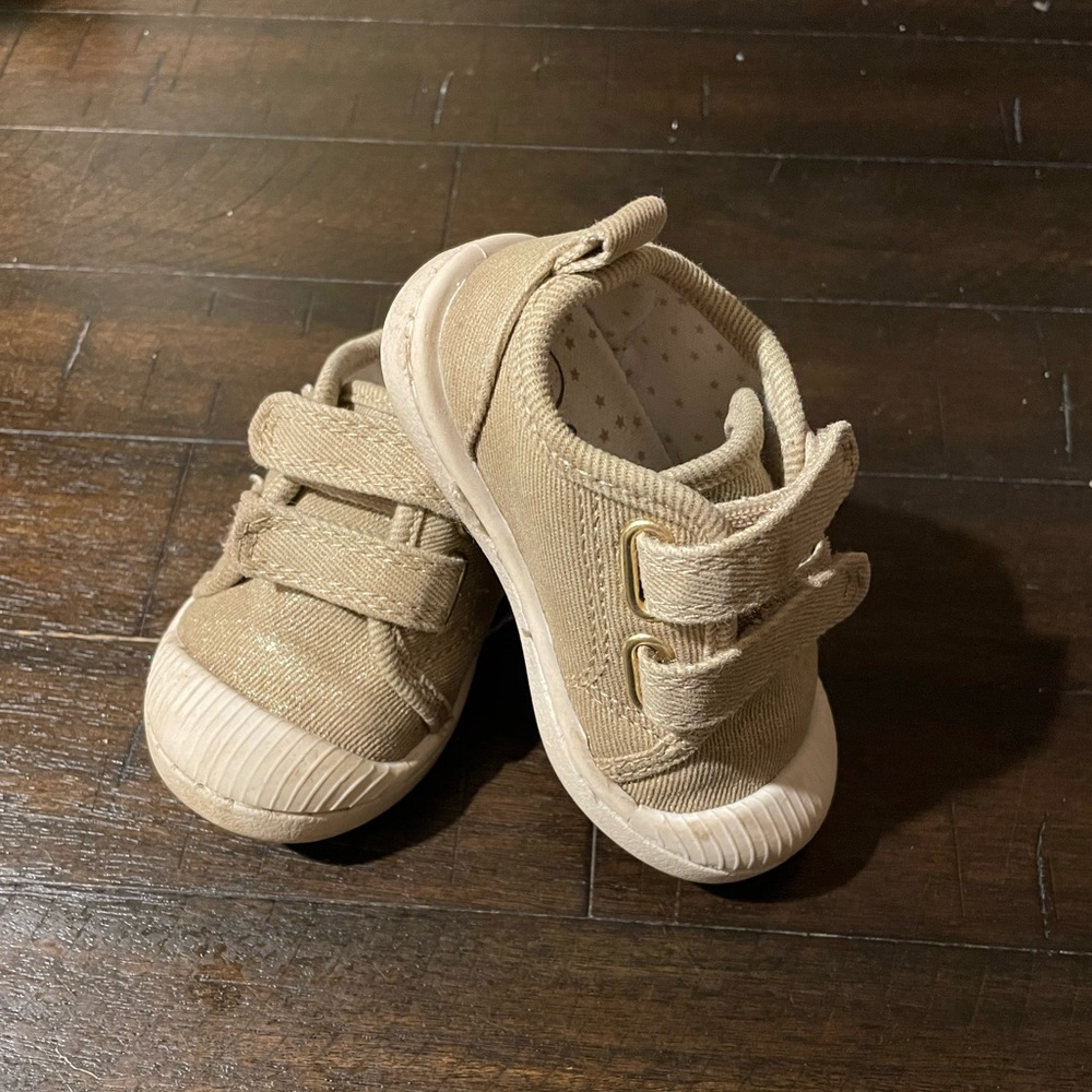 Champagne sparkle baby sneakers